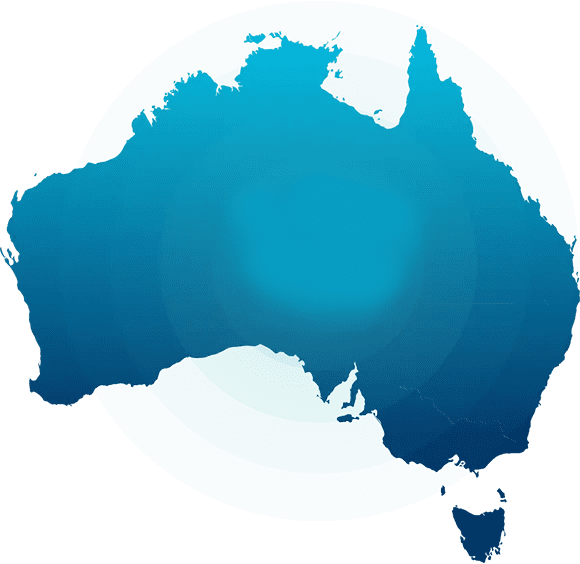 Map of Australia showing ATMcash nationwide ATM installation and service coverage by state